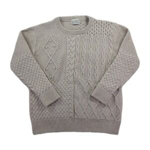 Blarney‎ Woolen Mills Sweater Womens 2XL Merino Cable Knit Fisherman Aran